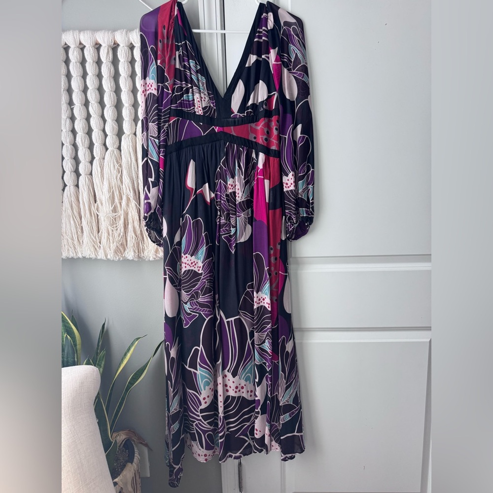 ANTHROPOLOGIE Let me be Floral midi dress size xs great condition - Picture 9 of 9